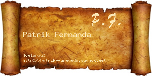 Patrik Fernanda névjegykártya